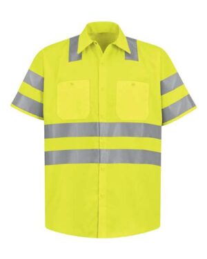Men's Tall High Visibility Safety Short Sleeve Work Shirt