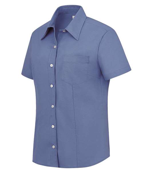 Women's Short Sleeve Stretch Oxford Shirt - Image 3