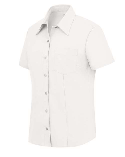 Women's Short Sleeve Stretch Oxford Shirt - Image 9