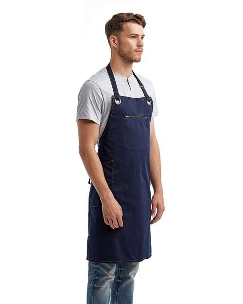 Barley Contrast Stitch Recycled Bib Apron - Image 9