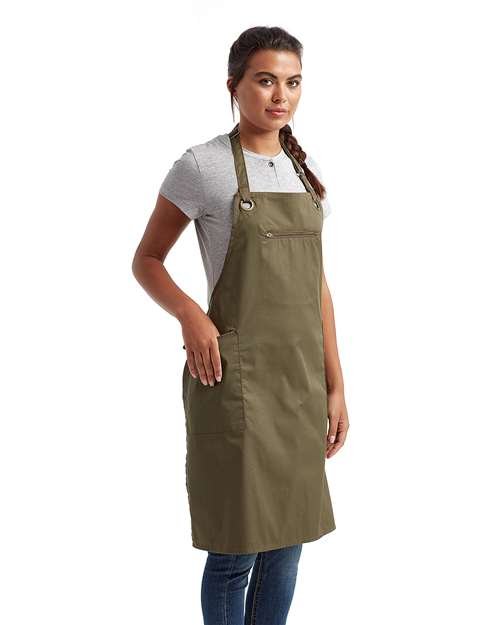 Barley Contrast Stitch Recycled Bib Apron - Image 12