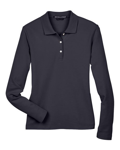 Women's Pima Piqué Long Sleeve Polo - Image 7