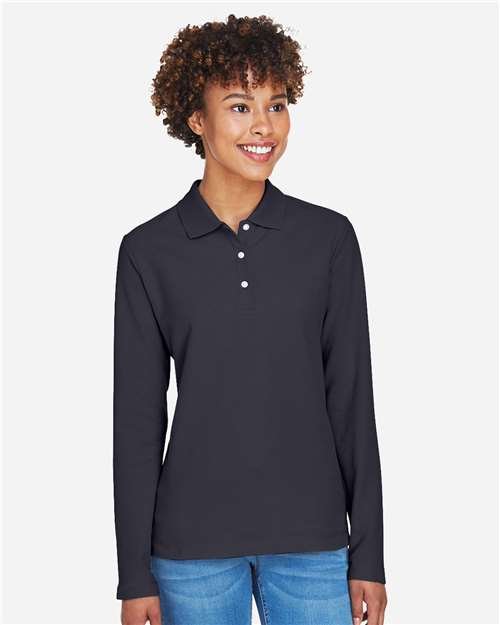 Women's Pima Piqué Long Sleeve Polo - Image 9
