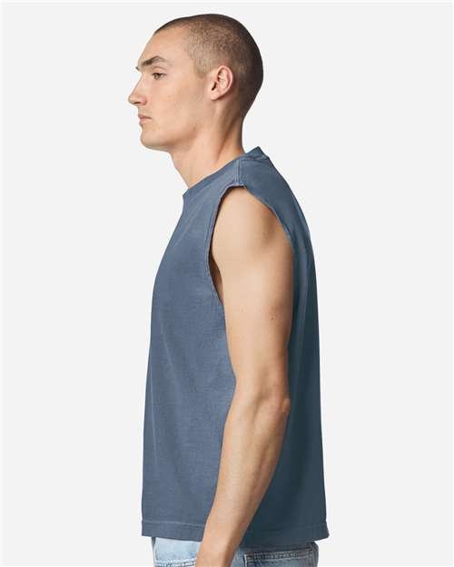 Unisex Heavyweight Cotton Garment-Dyed Mid-Length Muscle Tee - Image 2