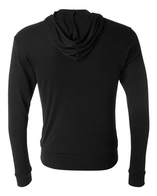 Unisex Triblend Lightweight Full-Zip Hooded Long Sleeve Tee - Image 7