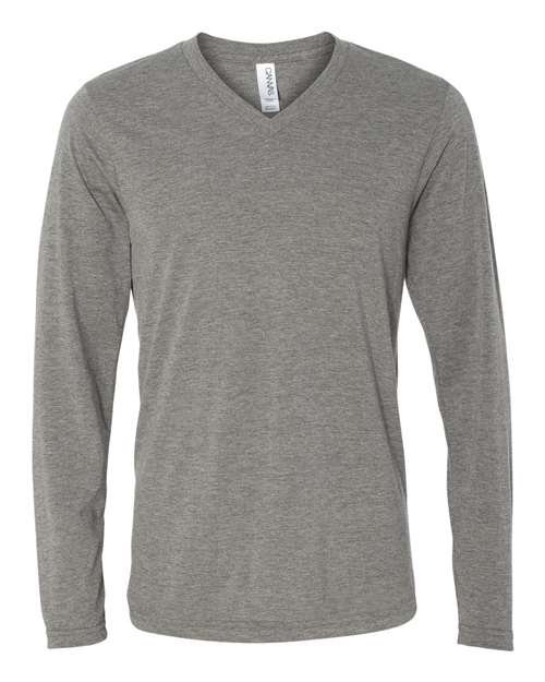 Unisex Long Sleeve V-Neck Tee - Image 11