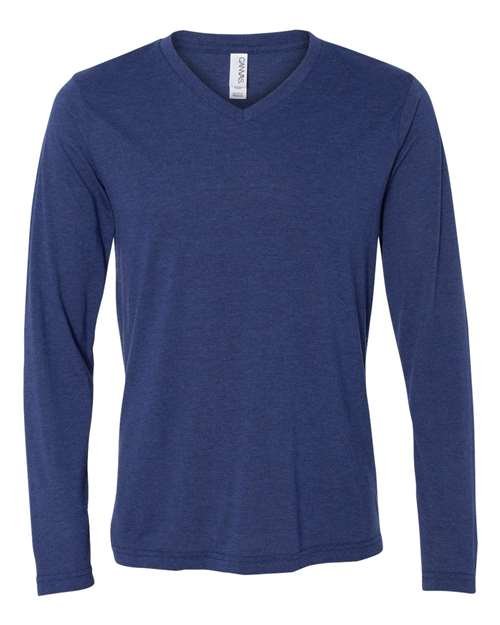 Unisex Long Sleeve V-Neck Tee - Image 14