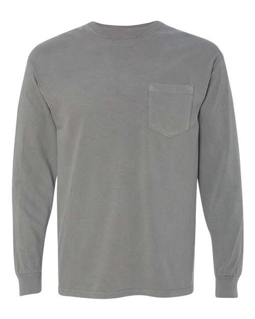Unisex Garment-Dyed Heavyweight Long Sleeve Pocket T-Shirt - Image 41
