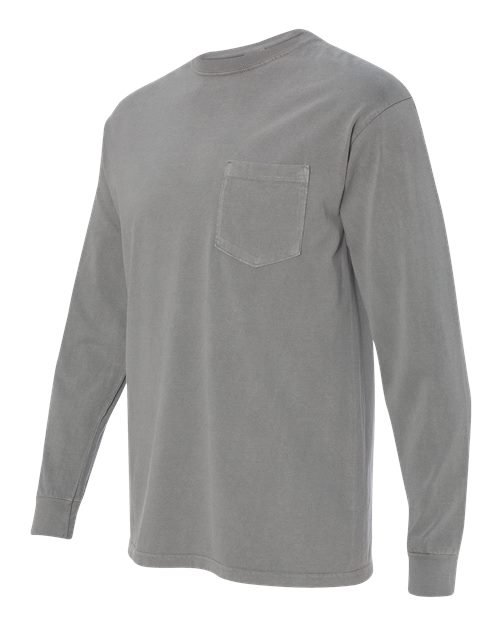Unisex Garment-Dyed Heavyweight Long Sleeve Pocket T-Shirt - Image 42