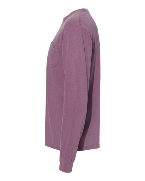 Unisex Garment-Dyed Heavyweight Long Sleeve Pocket T-Shirt - Image 3