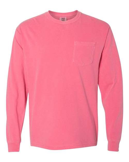 Unisex Garment-Dyed Heavyweight Long Sleeve Pocket T-Shirt - Image 29