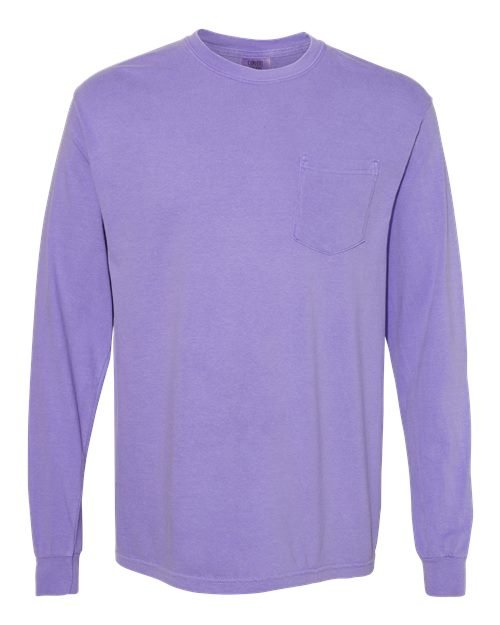 Unisex Garment-Dyed Heavyweight Long Sleeve Pocket T-Shirt - Image 83