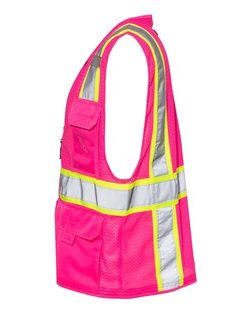 Unisex EV Series® Enhanced Visibility Multi-Pocket Mesh Vest - Image 15