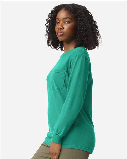 Unisex Garment-Dyed Heavyweight Long Sleeve Pocket T-Shirt - Image 51