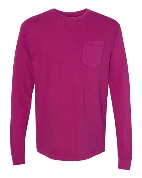 Unisex Garment-Dyed Heavyweight Long Sleeve Pocket T-Shirt - Image 11