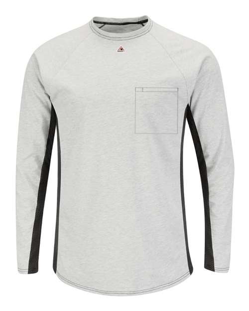 Men's Long Sleeve FR Two-Tone Base Layer with Concealed Chest Pocket - EXCEL FR