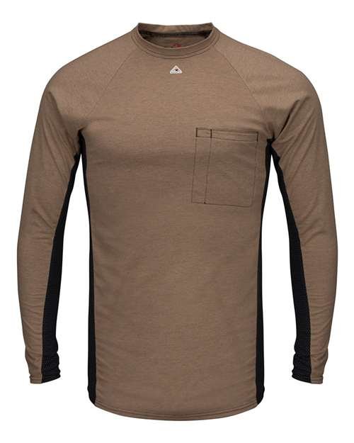 Men's Long Sleeve FR Two-Tone Base Layer with Concealed Chest Pocket - EXCEL FR - Image 3