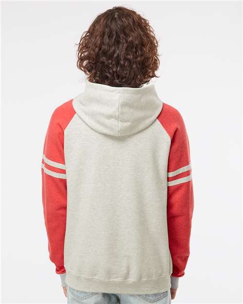 Unisex Nublend® Varsity Colorblocked Raglan Hooded Sweatshirt - Image 13