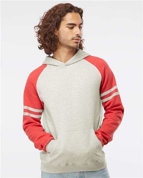 Unisex Nublend® Varsity Colorblocked Raglan Hooded Sweatshirt - Image 11