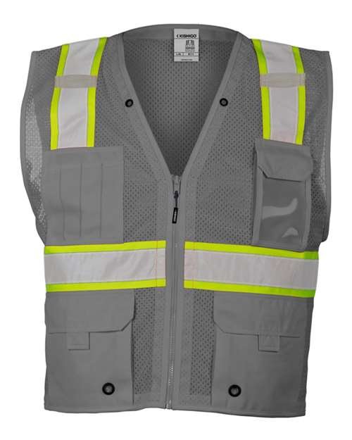 Unisex EV Series® Enhanced Visibility Multi-Pocket Mesh Vest - Image 11