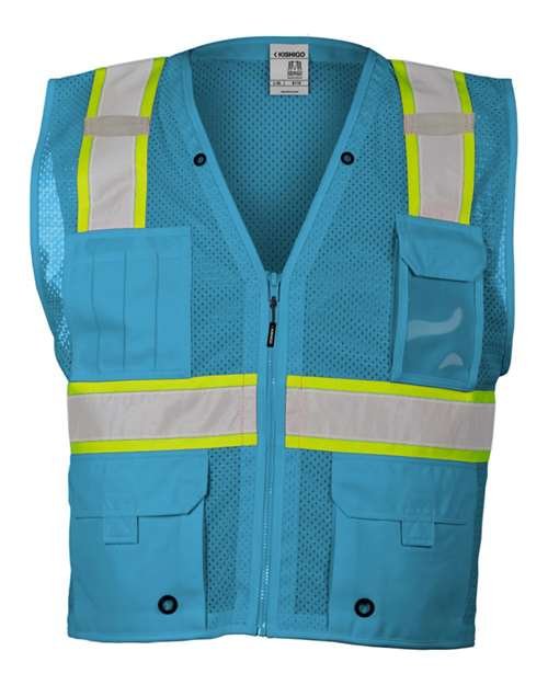 Unisex EV Series® Enhanced Visibility Multi-Pocket Mesh Vest - Image 6