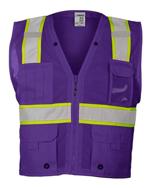 Unisex EV Series® Enhanced Visibility Multi-Pocket Mesh Vest - Image 16