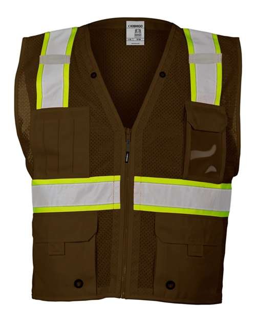 Unisex EV Series® Enhanced Visibility Multi-Pocket Mesh Vest - Image 4