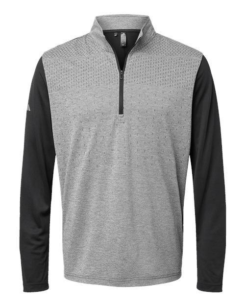Men's Ultimate365 Heather Block Print Quarter-Zip Pullover