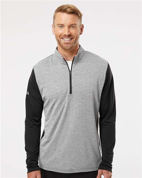 Men's Ultimate365 Heather Block Print Quarter-Zip Pullover - Image 4