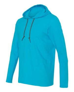 Alternative view of Unisex Softstyle® Lightweight Hooded Long Sleeve T-Shirt