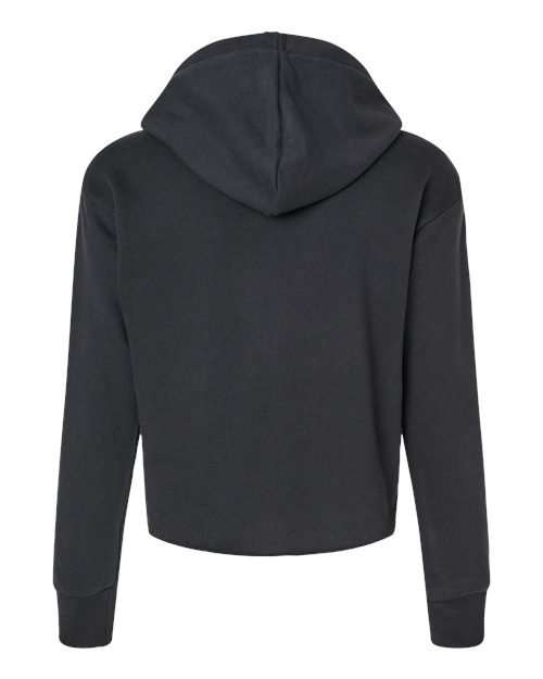 Women's Laguna Sueded Raw Edge Crop Hoodie Sweatshirt - Image 2