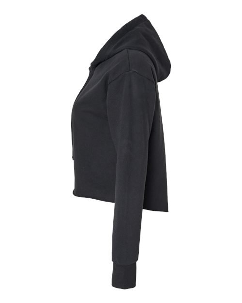 Women's Laguna Sueded Raw Edge Crop Hoodie Sweatshirt - Image 3