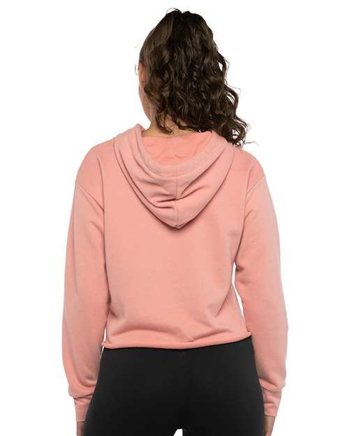 Women's Laguna Sueded Raw Edge Crop Hoodie Sweatshirt - Image 11