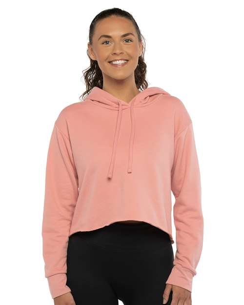 Women's Laguna Sueded Raw Edge Crop Hoodie Sweatshirt - Image 10