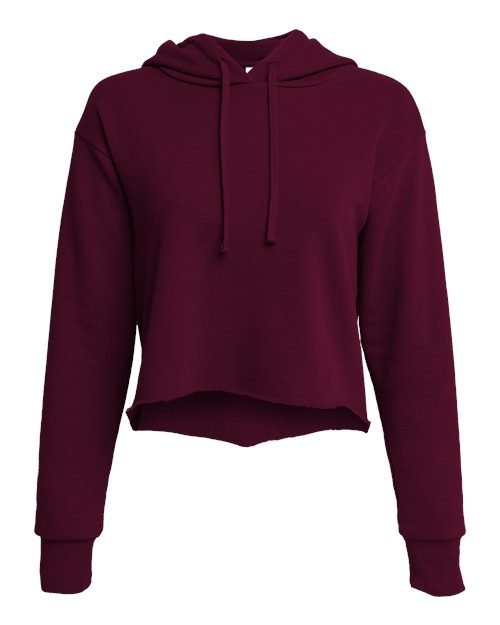 Women's Laguna Sueded Raw Edge Crop Hoodie Sweatshirt - Image 17
