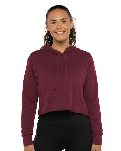 Women's Laguna Sueded Raw Edge Crop Hoodie Sweatshirt - Image 18