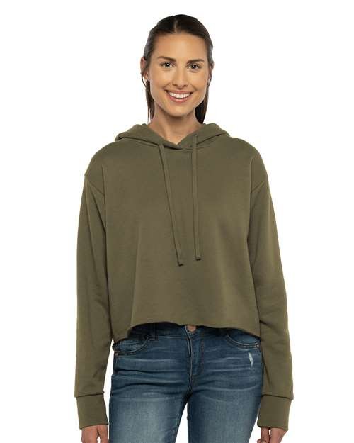 Women's Laguna Sueded Raw Edge Crop Hoodie Sweatshirt - Image 26