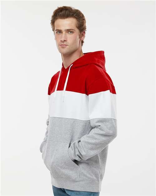 Men's Varsity Fleece Colorblocked Hooded Sweatshirt - Image 36