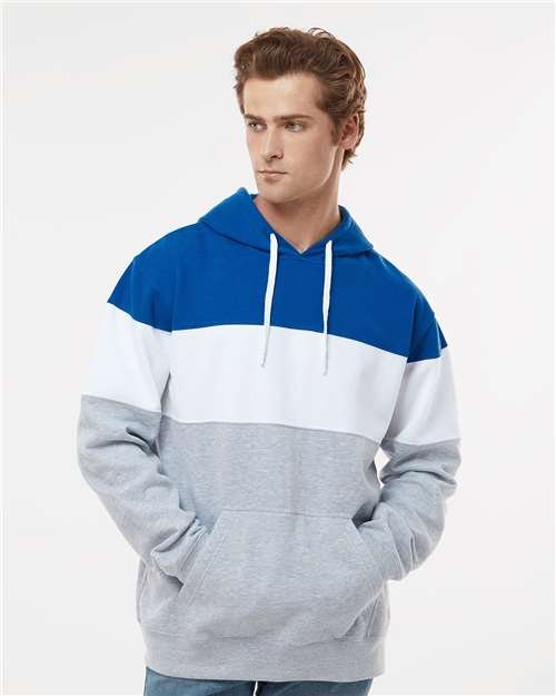 Men's Varsity Fleece Colorblocked Hooded Sweatshirt - Image 41