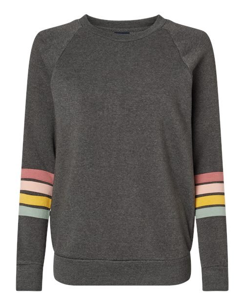 Women's Striped Sleeves Crewneck Sweatshirt