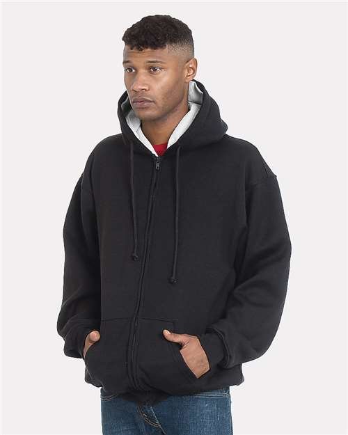 Unisex USA-Made Super Heavy Thermal Lined Full-Zip Hooded Sweatshirt - Image 2