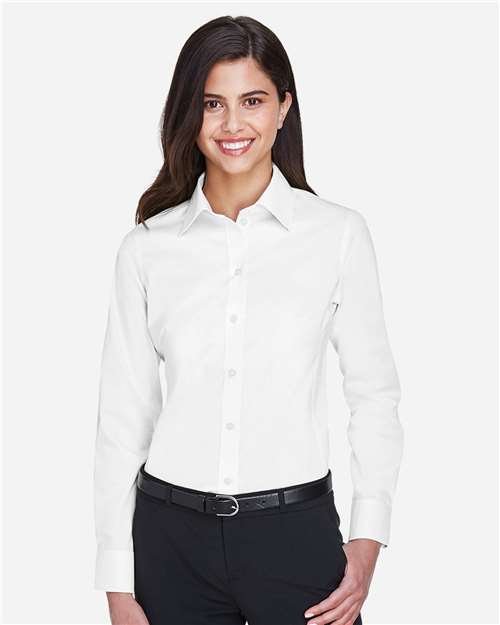 Women's Crown Collection® Solid Stretch Twill Woven Dress Shirt - Image 19