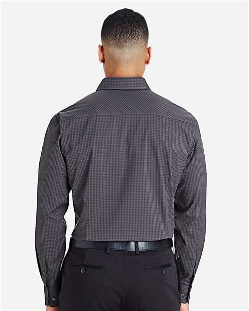 Men's CrownLux Performance® Tonal Mini Check Woven Dress Shirt - Image 4