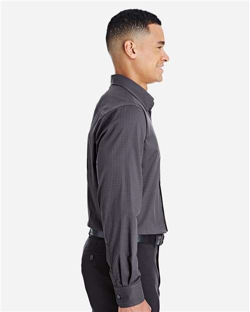 Men's CrownLux Performance® Tonal Mini Check Woven Dress Shirt - Image 3