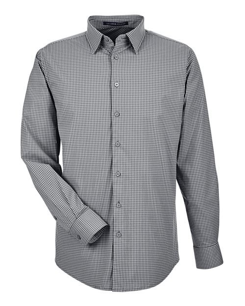 Men's CrownLux Performance® Tonal Mini Check Woven Dress Shirt - Image 6