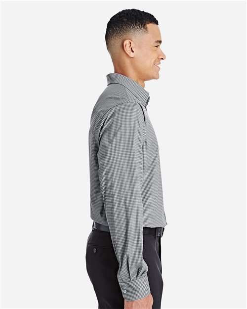 Men's CrownLux Performance® Tonal Mini Check Woven Dress Shirt - Image 8
