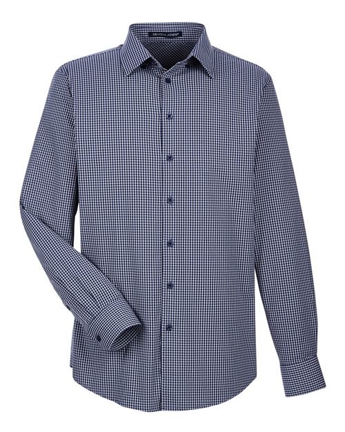 Men's CrownLux Performance® Tonal Mini Check Woven Dress Shirt - Image 10