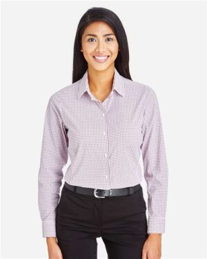 Alternative view of Women's CrownLux Performance® Micro Windowpane Woven Dress Shirt