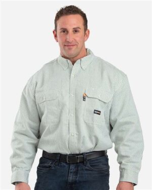 Alternative view of Men's Flame-Resistant Down Plaid Work Shirt