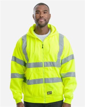 Alternative view of Men's Berne Hi-Vis Class 3 Lined Hooded Sweatshirt